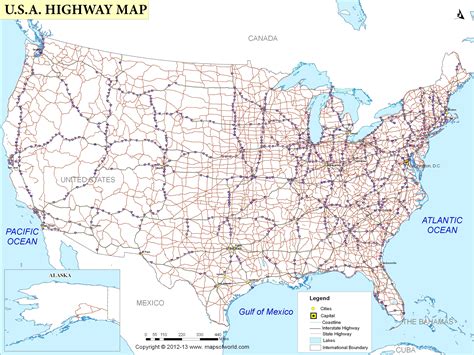 Road Map USA And Canada | Oppidan Library