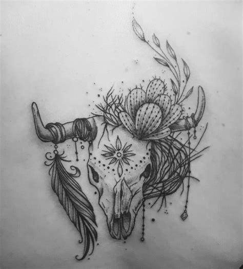 Tattoo By Ann Gi Anngi23 Skull Taurus Cactus