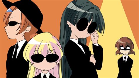 Group Of Girls Wearing Sunglasses Anime Illustration Hd Wallpaper