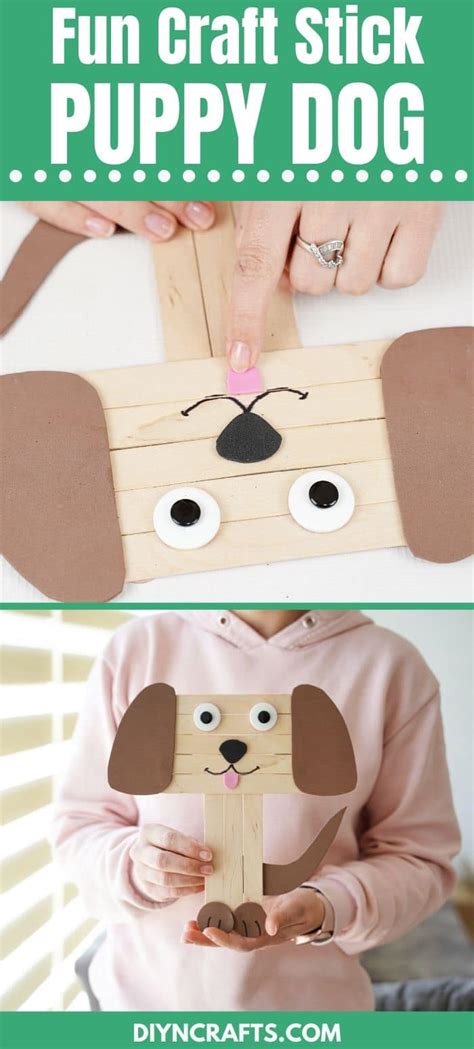 How To Make A Cute Craft Stick Puppy With Video Diy And Crafts
