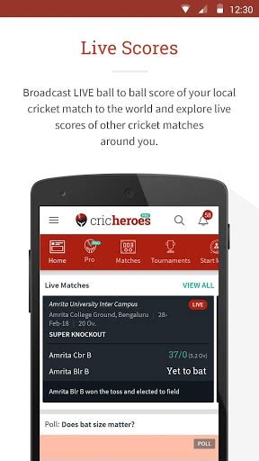 Broadcast scores live ball to ball just like an international match. CricHeroes - The Ultimate Cricket App | APK Download for ...