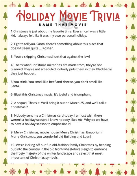 6 Best Easy Christmas Trivia Printable