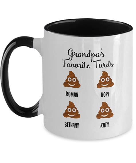 Grandpa Mug Grandpas Favorite Turds Personalized Granddad Etsy