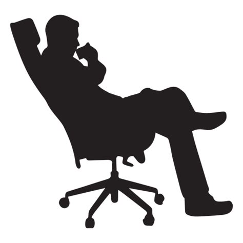 Man Sitting On Office Chair Silhouette Transparent Png And Svg Vector File