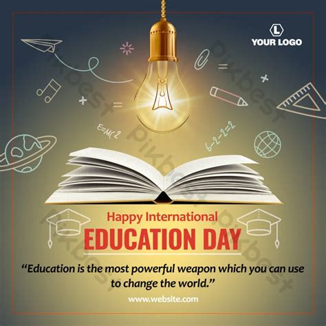 Happy International Education Day Social Media Post Banner Psd Free