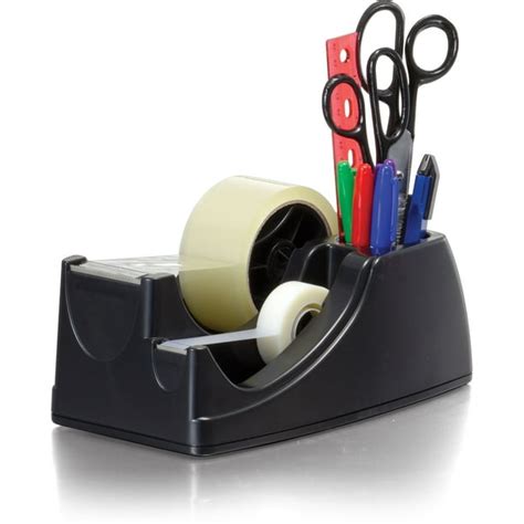 Officemate Heavy Duty Weighted 2 In 1 Tape Dispenser Recycledblack
