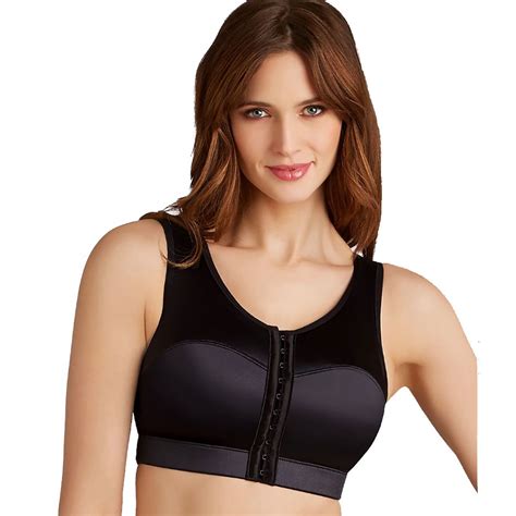 Best For Workouts Enell Full Figure High Impact Wire Free Sports Bra Front Hook Sports Bra