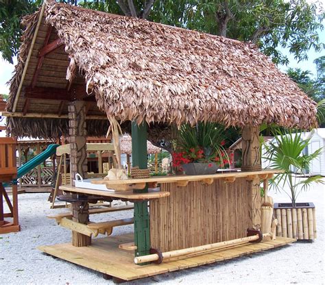 Tiki Huts And Palapas By Sunset Bamboo Outdoor Tiki Bar Tiki Bars