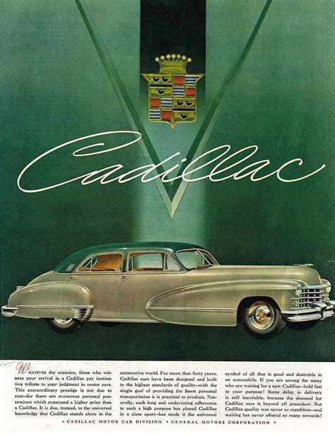 Cadillac 1947 Car Paint Colors Car Ads Car Painting Motor Car