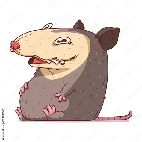 A Possum Isolated Vector Illustration Funny Cartoon Picture For