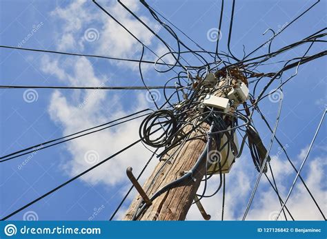 Mess Of Electric Cables Stock Photo Image Of Risky 127126842