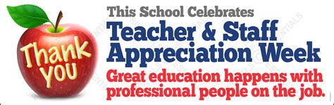 Teacherstaff Apple Appreciation Week Vinyl Banner
