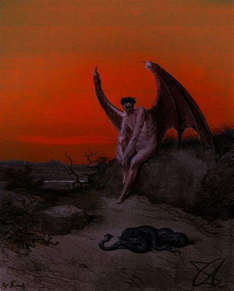 Lucifer The Fallen Angel Color Gustave Dore Color In 2021 Fallen