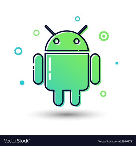 Android Icon Mobile Software Programming Sign Vector Image
