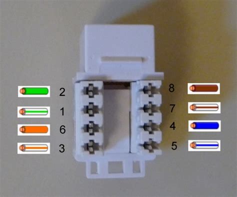 Step 5, use the crimping tool to squeeze the plug. Help to match CAT6 colour order Wall Jack -> RJ45