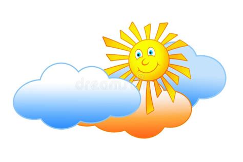 Sol Y Nubes Sonrientes Stock De Ilustración Ilustración De Arte 41487838
