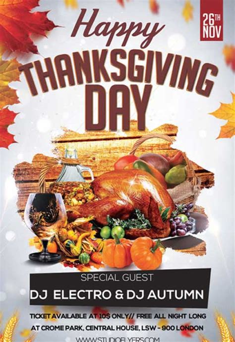 Happy Thanksgiving Day Free Psd Flyer Template Psd Freepsdflyer