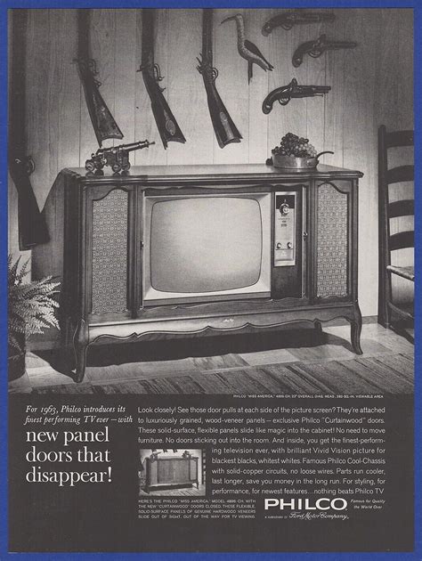 Vintage 1962 Philco Miss America 23 Console Television Set Tv Print Ad