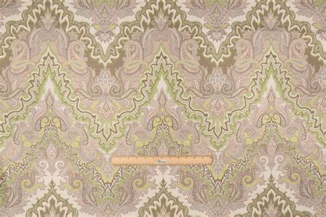 41 Yards Waverly Paisley Verse Printed Cotton Drapery Fabric In Mineral