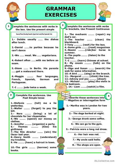 Grammar Exercises English Esl Worksheets Pdf And Doc