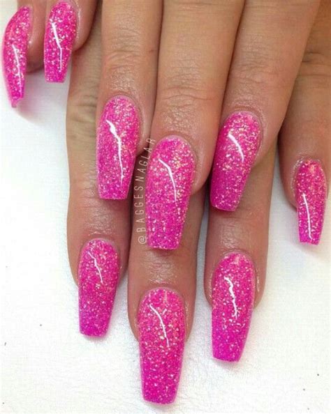 Pintrest Biinnxx B ♕ Acrylic Nail Designs Glitter Pink Glitter