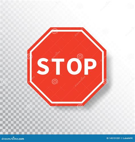 Stop Sign Isolated On Transparent Background Red Road Sign Traffic