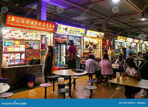 Singapore Hawker Centre Food Stalls Editorial Stock Image Image Of