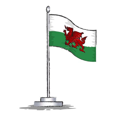 Gambar Ilustrasi Vektor Bendera Wales Bendera Wales Simbol Wales Png