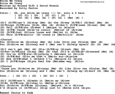 Drive Me Crazy Bluegrass Lyrics With Chords