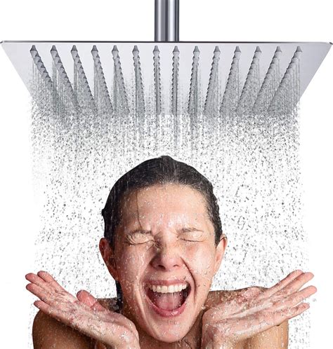 Shower Head 10 Rain High Flow Luxury Stainless Steel Head Ultra Thin Water Saving Showerhead