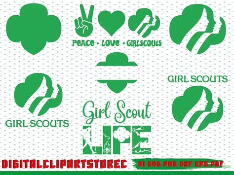 Girl Scouts Logo Girl Scouts Svg Girl Scout Life Svg Peace Love Girl