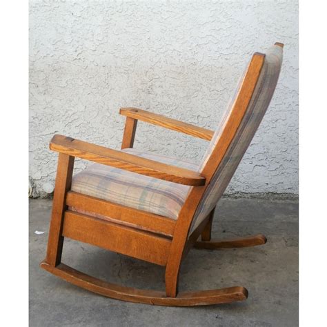 Antique Arts And Crafts Mission Tiger Oak Rocking Chair Chairish