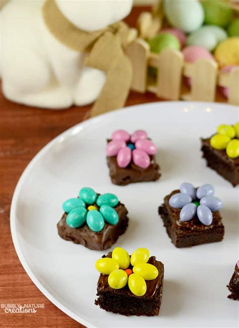 Brownies With Chocolate Candy Flowers ⋆ Sprinkle Some Fun