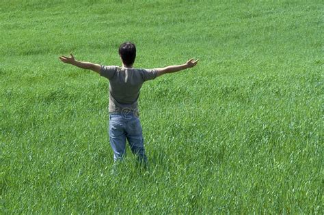 Man With Arms Wide Open Stock Image Image Of Nature Concept 2877889