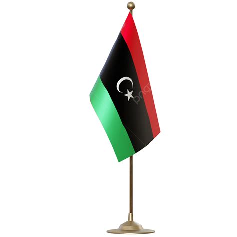 Libya Flag With Pole Libya Flag Post Libya Flag Libya Flag With