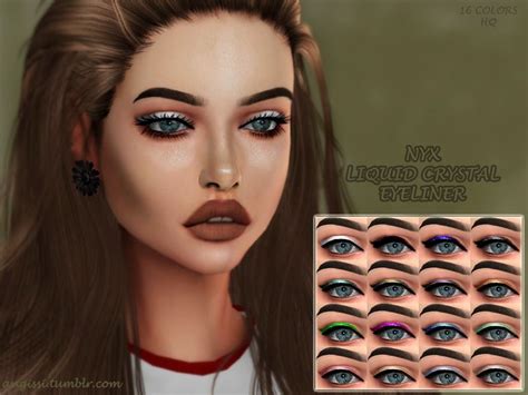 16 Colors Found In Tsr Category Sims 4 Female Eyeliner Sims 4