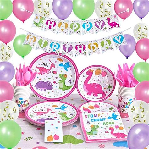 Wernnsai Dinosaur Party Supplies Birthday Party Decorations For Girls Birthday Ban Dinosaur