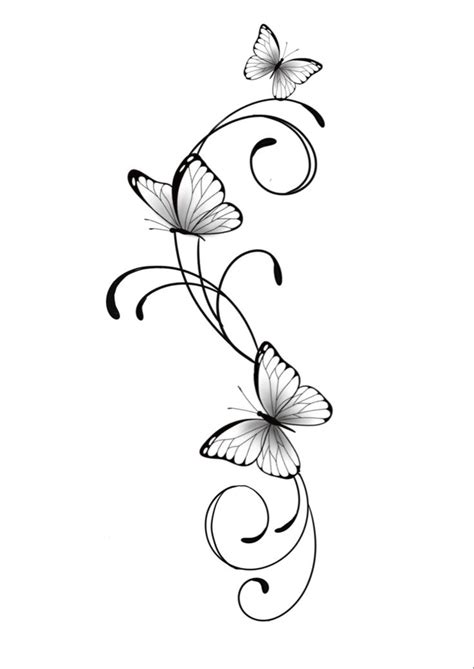 Black And White Butterfly Tattoo Design