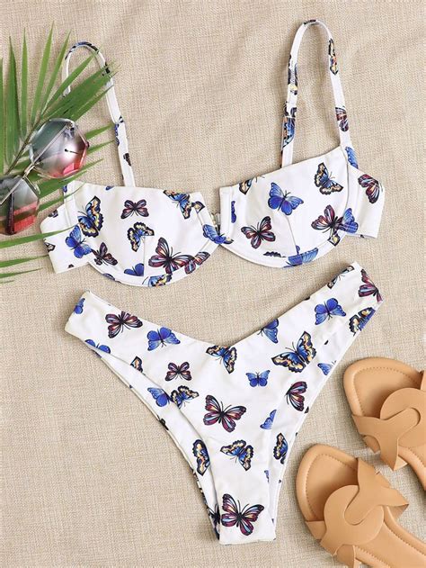 to find out about the butterfly print v wired underwire bikini swimsuit at shein part of our