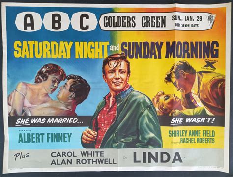 Saturday Night And Sunday Morning 1960 Original Vintage Woodfall Films Uk Quad Film Movie
