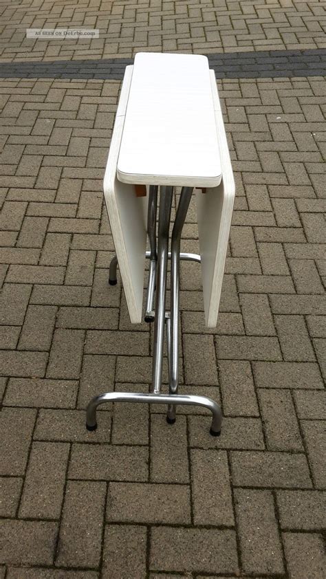 Klapptisch gestell chrom im online shop kaufen. 60er Jahre Küchentisch Palisander Weiss Klapptisch Tisch Resopal Chrom