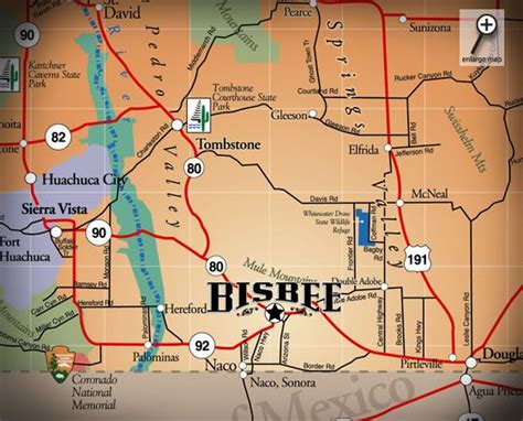 Map Iof Bisbee Bisbee Arizona Arizona Usa Navajo National Monument