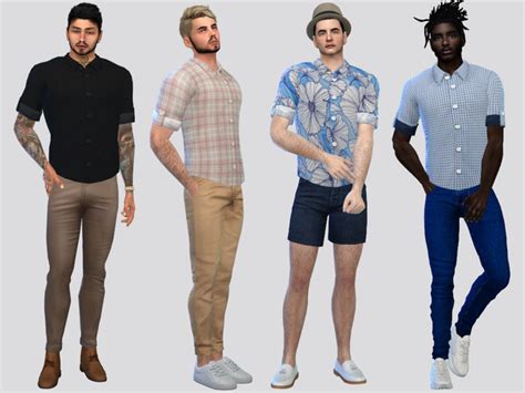 The Sims Resource Oxford Rolled Shirt