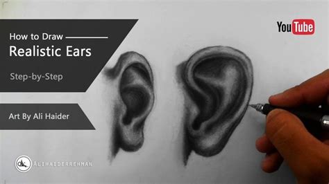 How To Draw Realistic Ears Step By Step Front And Side View