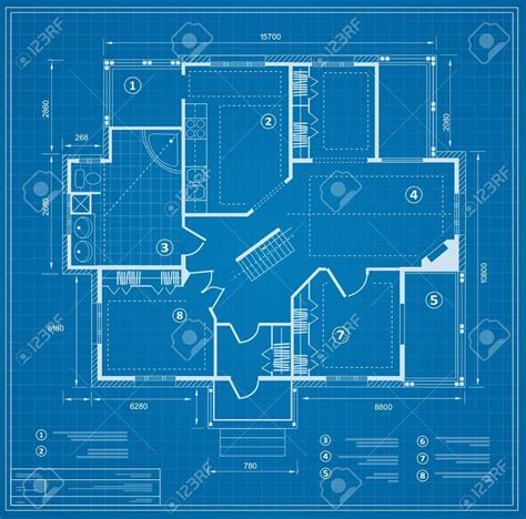 Blueprint House Plan Royalty Free Cliparts Vectors And Stock Illustration Image