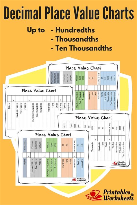 Place value is a positional system of notation in which the position of a number with respect to a point determines its value. Printable Place Value Charts - Whole Numbers and Decimals ...