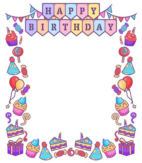 10 Best Free Printable Happy Birthday Borders Pdf For Free At Printablee