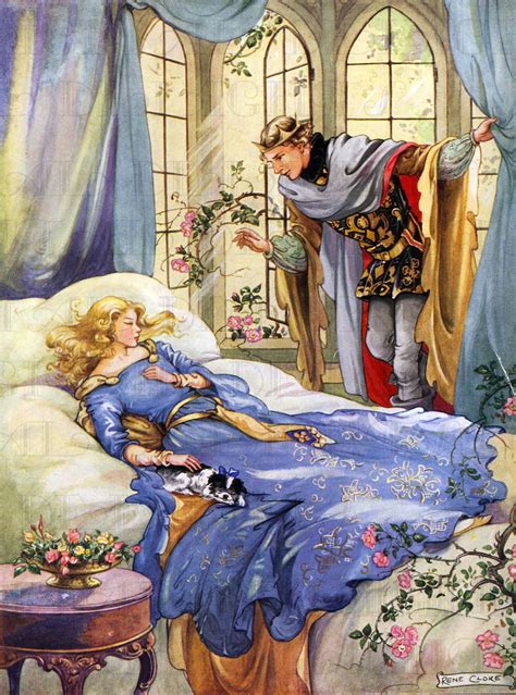 Sleeping Beauty Vintage Fairy Tale Illustration Digital Etsy In 2021