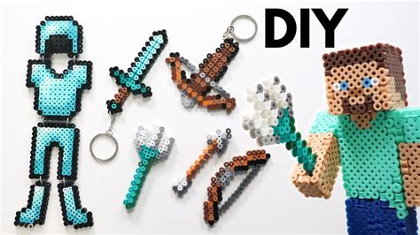 Easy Diy Minecraft Perler Bead Keychains And Magnets Youtube