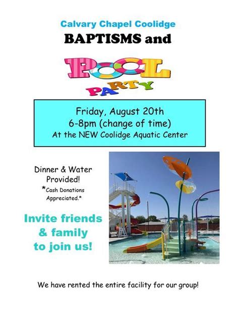 Baptisms And Pool Party Coolidge Swimming Pool 20 August 2021